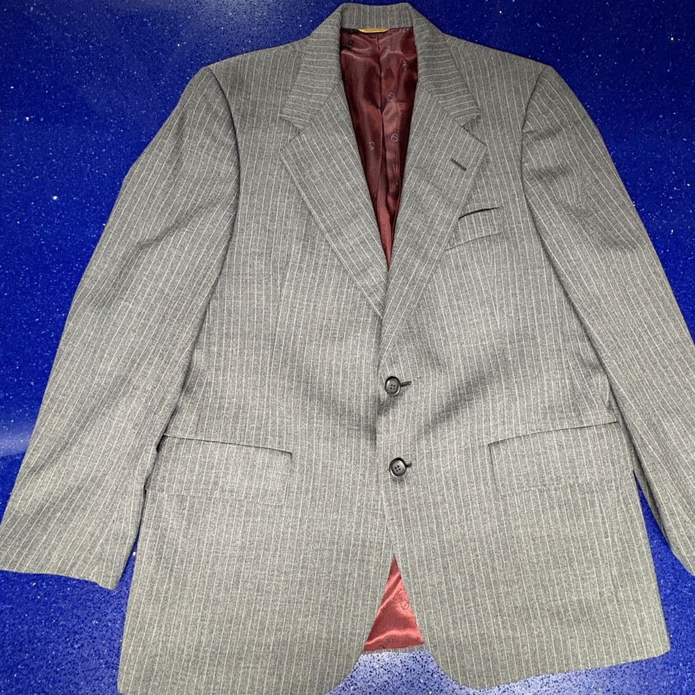 Dior Gray Pinstripe Men's Suit Jacket -No size tag; see measurements in photos